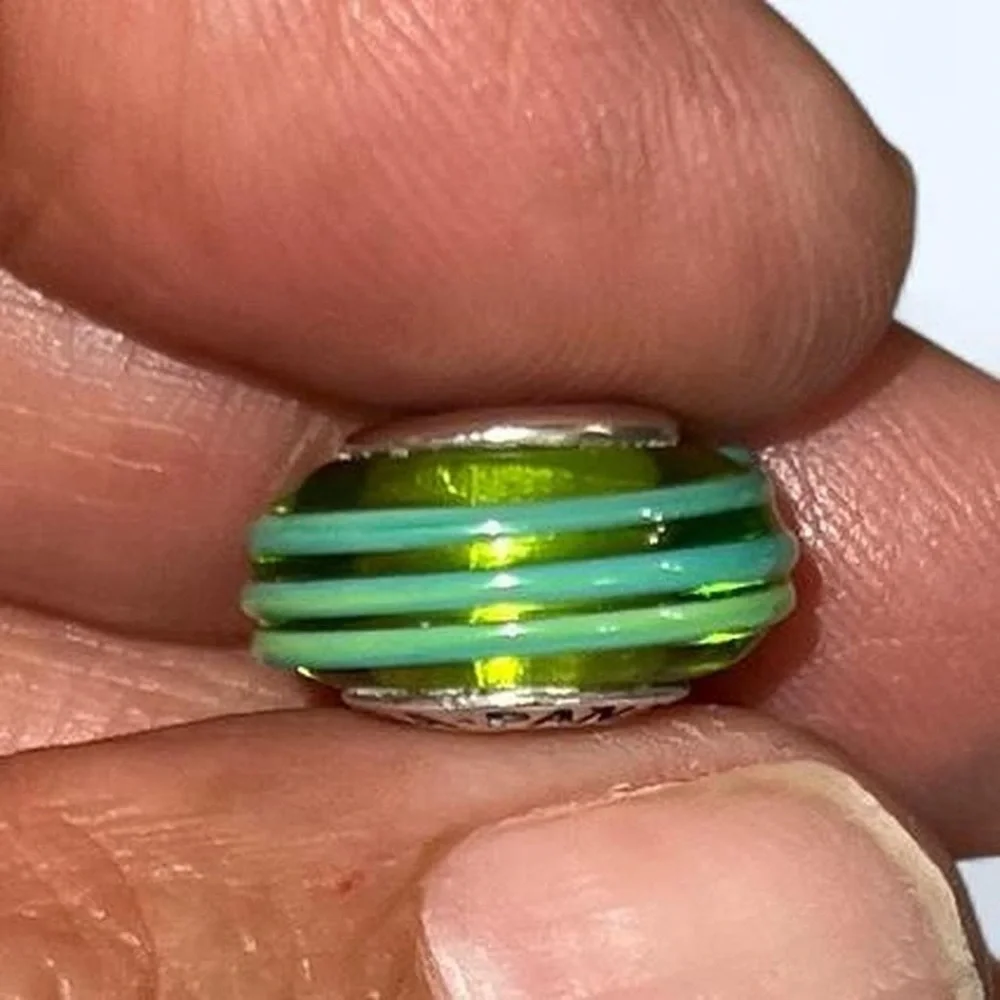 Pandora Murano Glass Green and Blue Charm - Picture 6 of 9